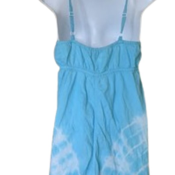 VINTAGE  Blue White Tie Dye Cotton Dress Size 36 (US 6) --- - Picture 5 of 7